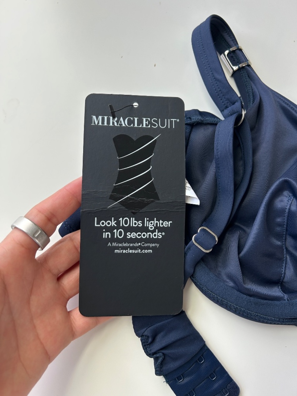 Miraclesuit size 34DD Surplice Bra swim top blue underwire adjustable NEW - Picture 7 of 9